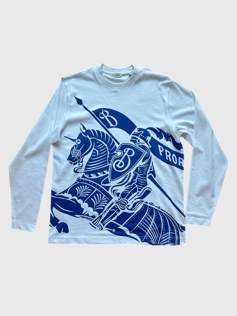 Burberry Men's Small LS T-shirt - Signature Equestrian Knight Device Print