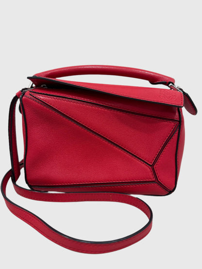 Loewe Puzzle Red Mini Leather 2 Way Crossbody Bag