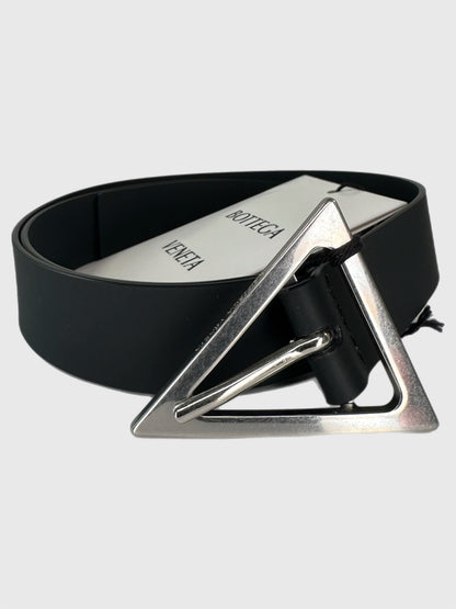 Bottega Veneta - Size 80cm (32in) Cintura Double Gummy Matt triangle Belt -  Black