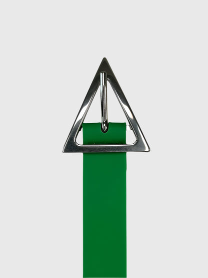 Bottega Veneta - Size 95cm (38in) Triangle Buckle Gummy Belt -  Parakeet Green