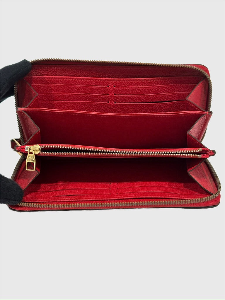 Louis Vuitton Red Empreinte Monogram Leather Zippy Wallet