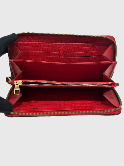 Louis Vuitton Red Empreinte Monogram Leather Zippy Wallet