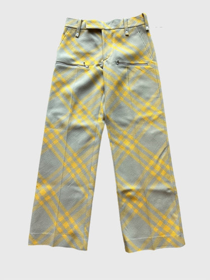 Burberry Mens 38 US | 48 IT Yellow & Beige Check In Hunter IP Check Trousers