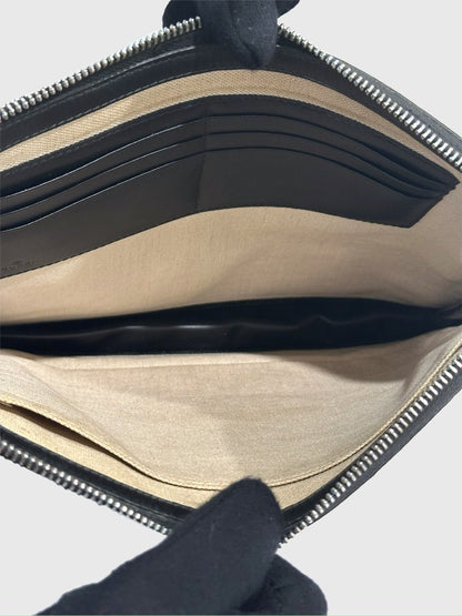 Gucci GG Supreme Monogram Tigers Zip Portfolio Wristlet Black