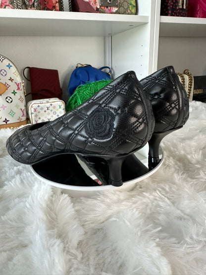 Burberry Women's Size 9 US | 39 EU Black Quilted Leather Baby Pumps