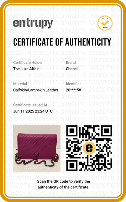 Chanel Coco Boy Purple Lambskin Wallet on Chain WOC