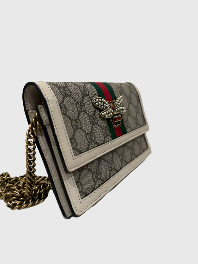 Gucci Queen Margaret Bee Crossbody Wallet on Chain WOC