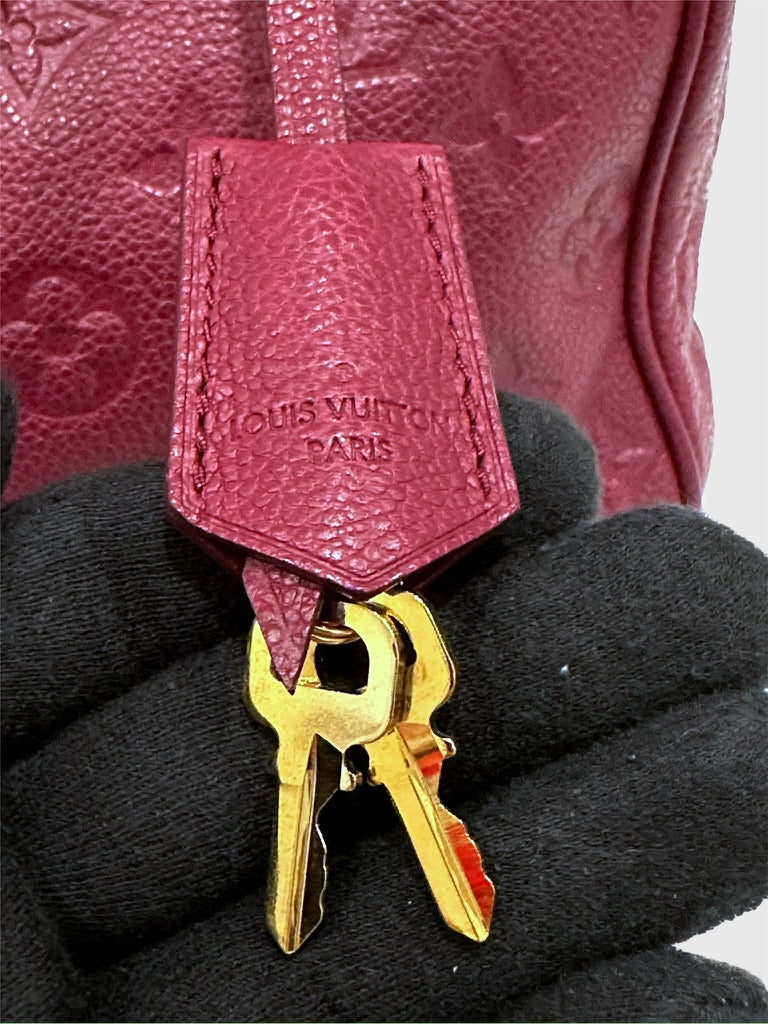 Louis Vuitton Aurore (Maroon Red) Empreinte Bandouliere Speedy 25 Crossbody Bag