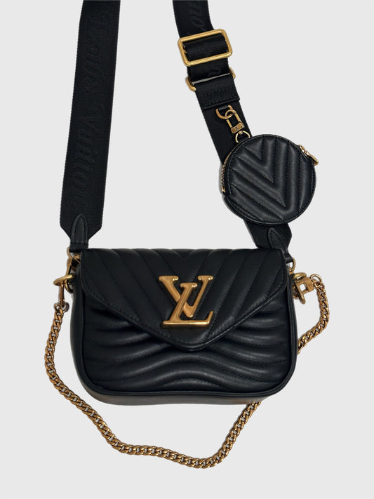 Louis Vuitton Black Quilted Leather New Wave Multi Pochette