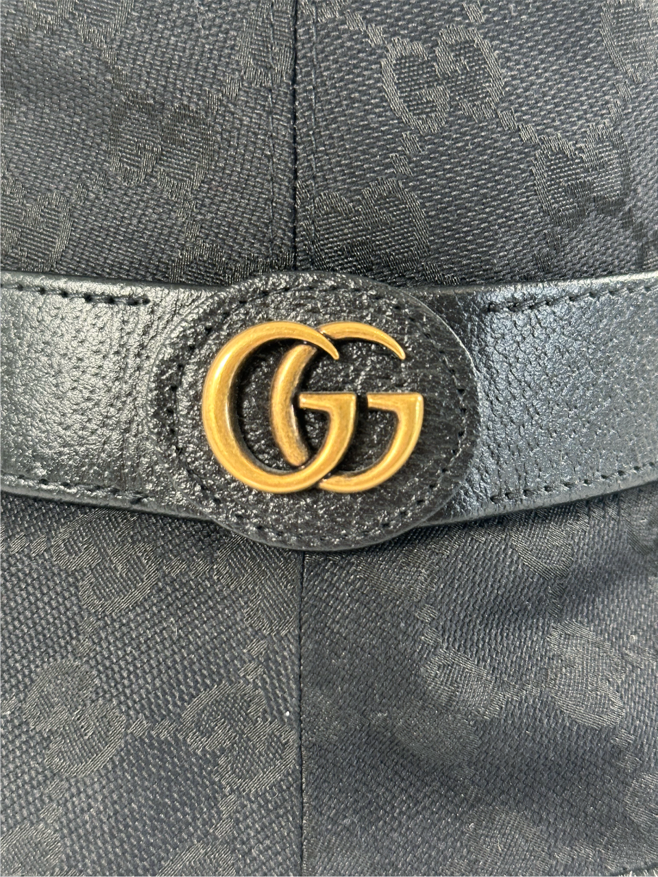 Gucci GG Black Canvas Bucket Hat Size XL 60cm