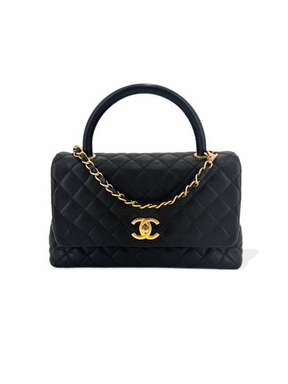 Pre-Owned Chanel Coco Handle Black Caviar Shoulder Bag