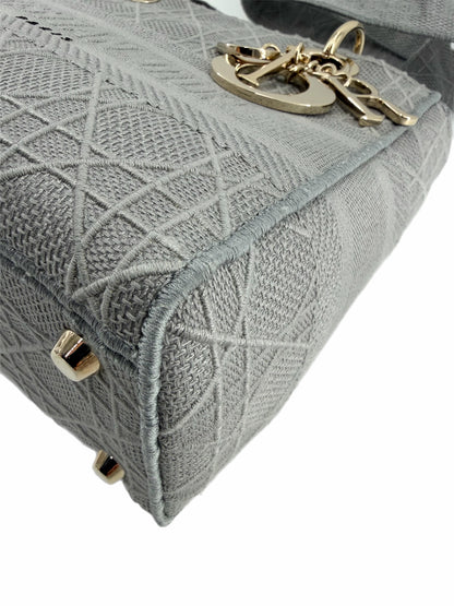 Pre-Owned Christian Dior Lady Gray D-lite Crossbody Bag