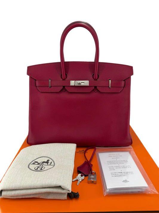 Pre-Owned Hermes Birkin 35 Epson Leather with Palladium Hardware