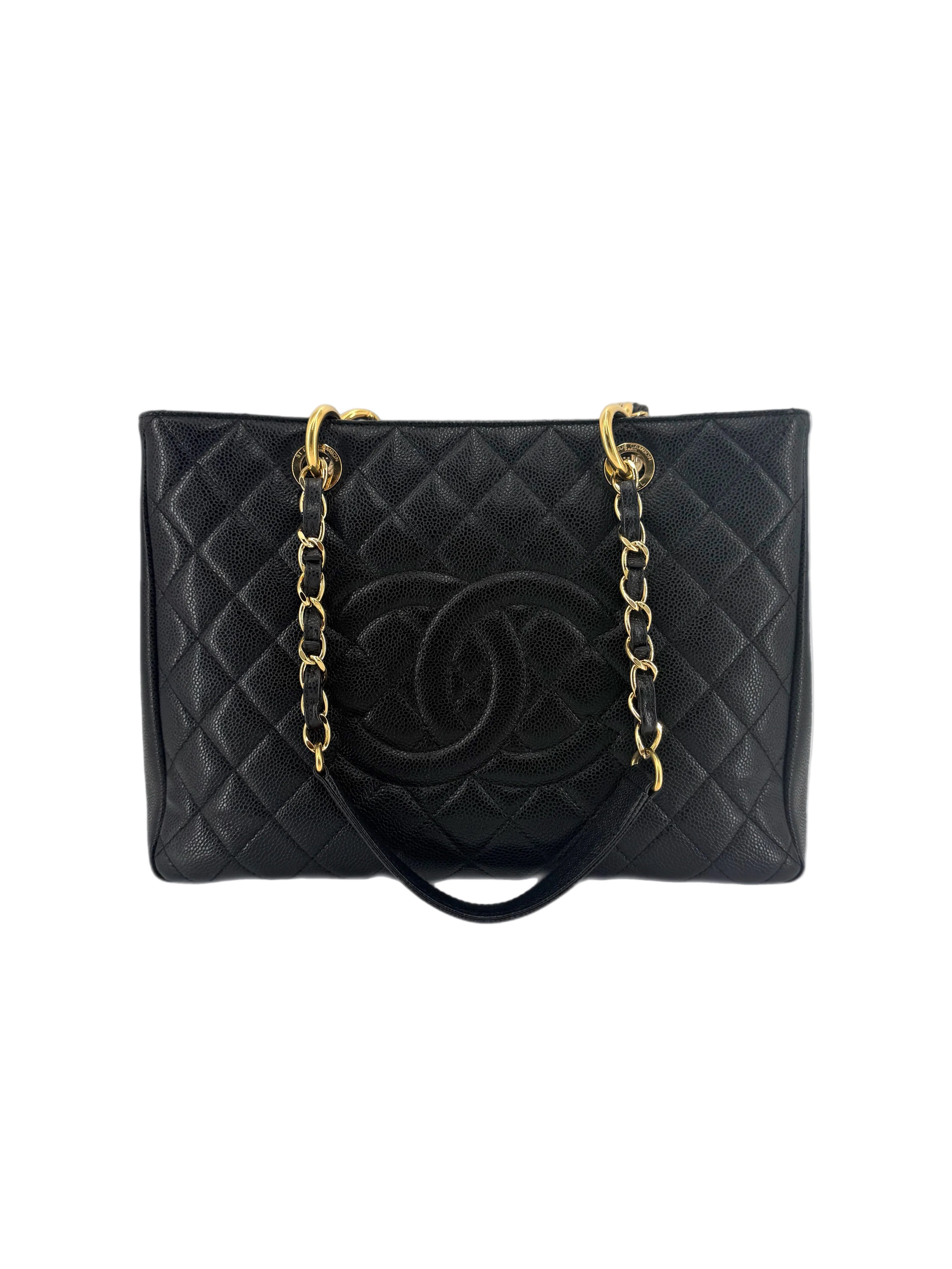 Pre-Owned Chanel Black Caviar Leather Grand Shopping Tote