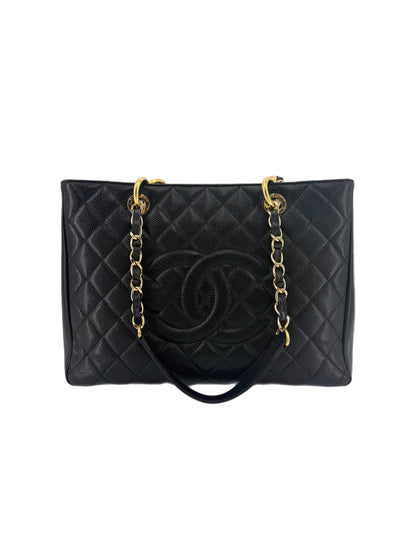 Pre-Owned Chanel Black Caviar Leather Grand Shopping Tote