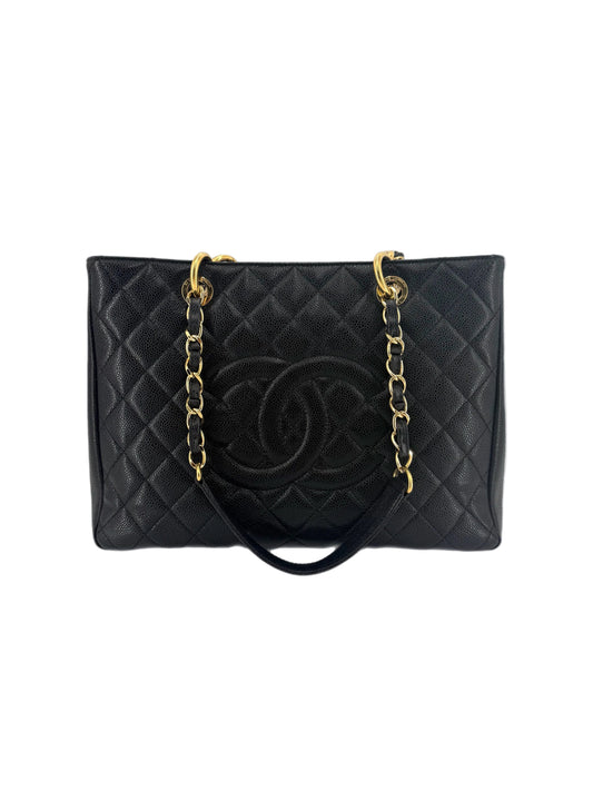 Pre-Owned Chanel Black Caviar Leather Grand Shopping Tote