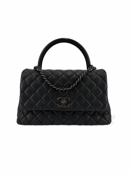 Pre-Owned Chanel Coco Handle Black Caviar Small Shoulder Bag