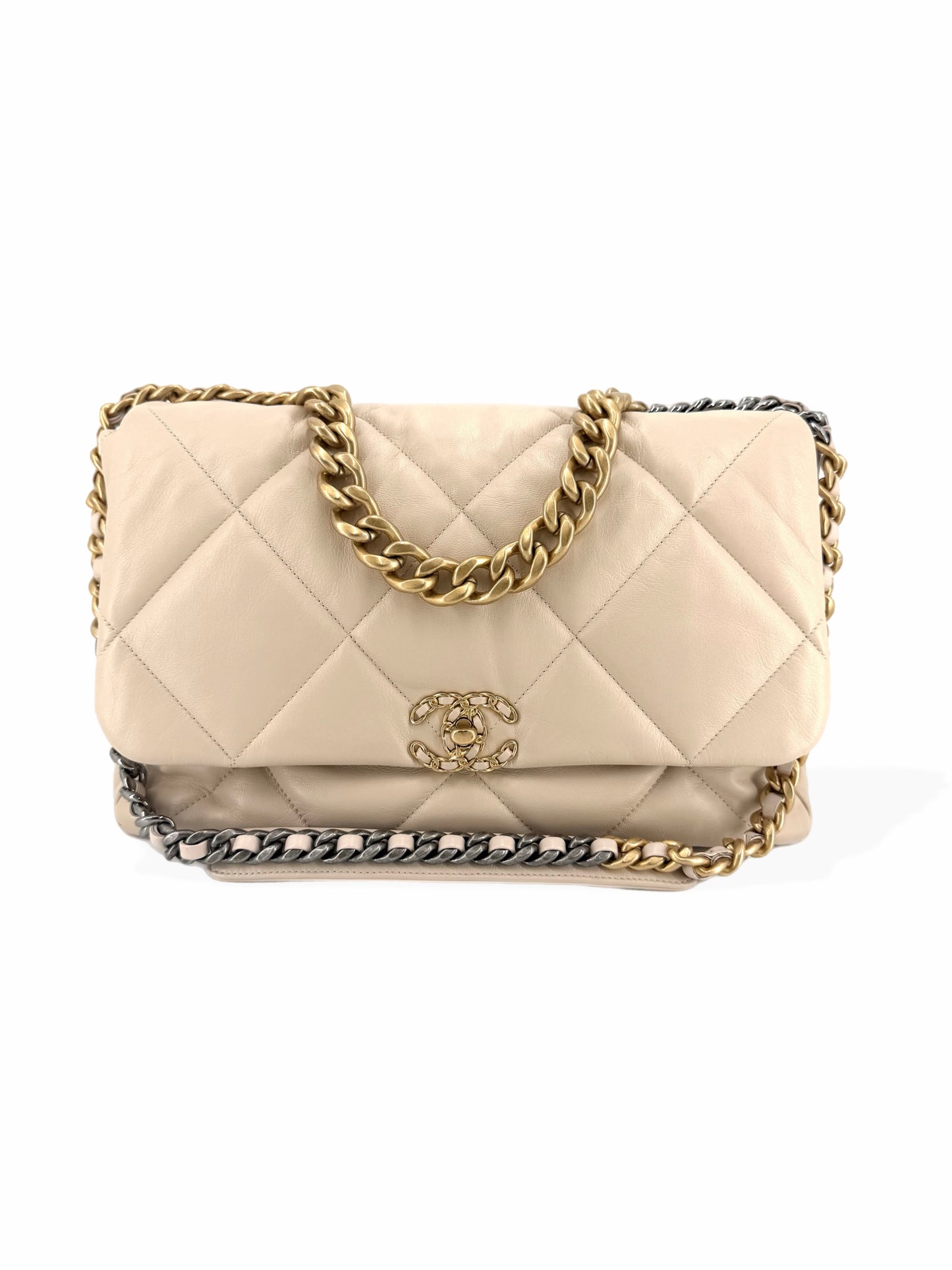 Pre-Owned Chanel 19 Quilted Leather Maxi Shoulder Bag