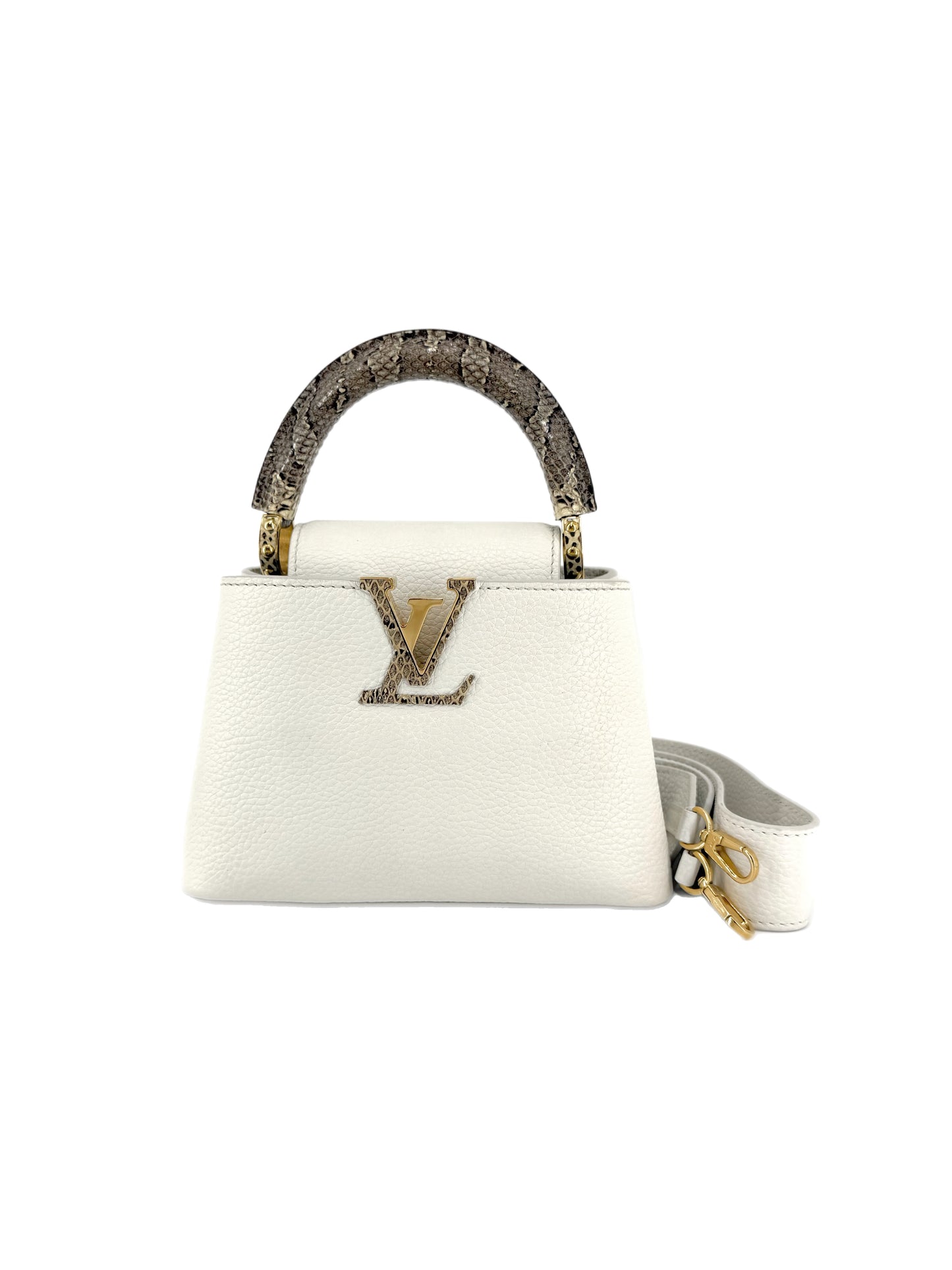 Pre-Owned Louis Vuitton Python Taurillon Capucines BB w/ Strap (Full set)