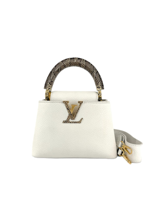 Pre-Owned Louis Vuitton Python Taurillon Capucines BB w/ Strap (Full set)