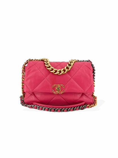 Pre-Owned Chanel 19 Quilted Leather Medium Crossbody Bag