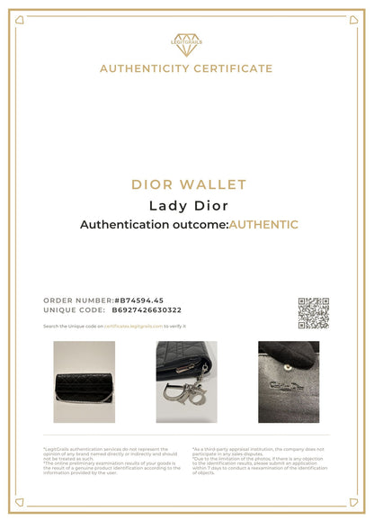 Christian Dior Black Cannage Leather Wallet On Chain WOC