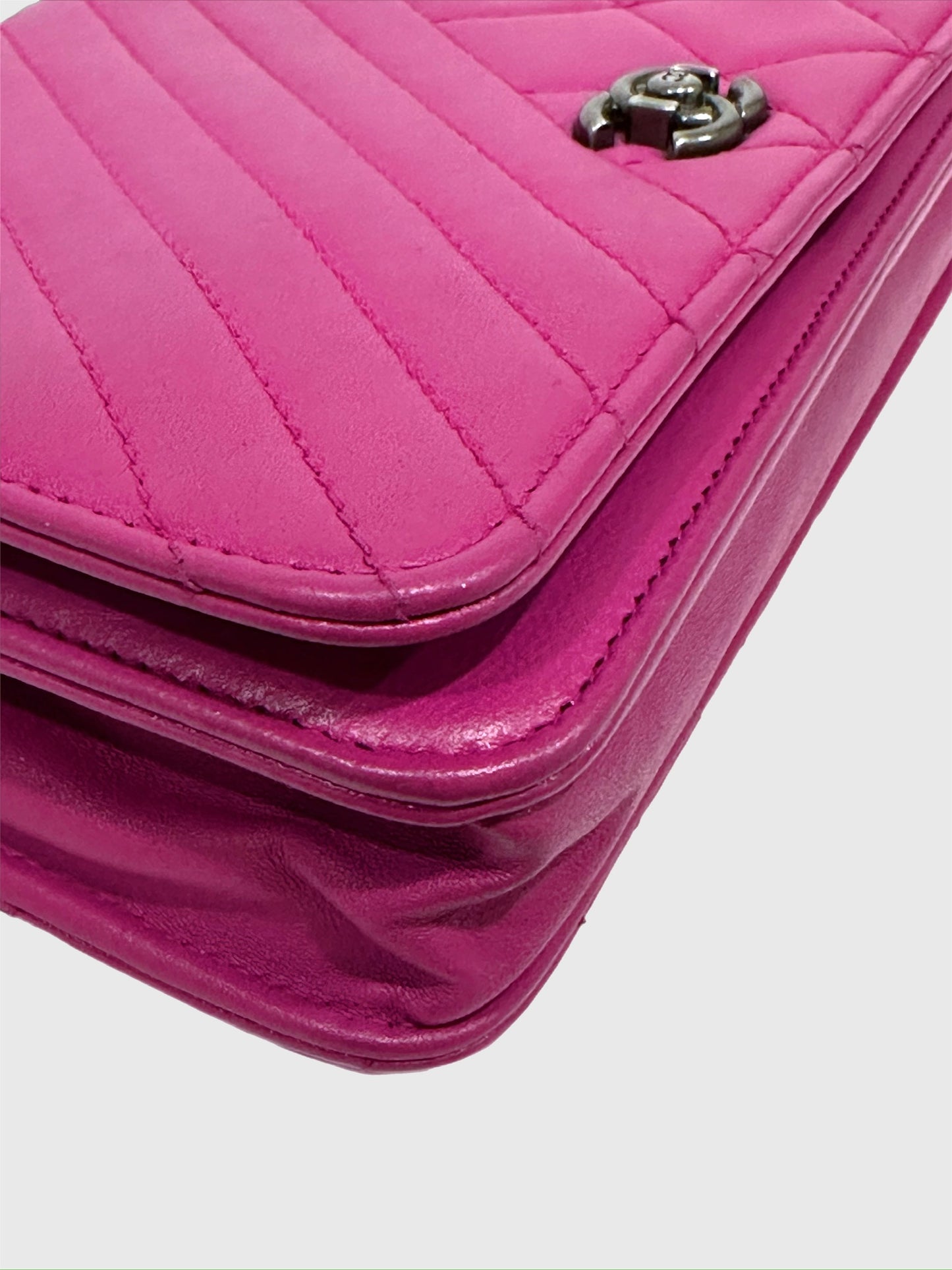 Chanel Coco Boy Purple Lambskin Wallet on Chain WOC