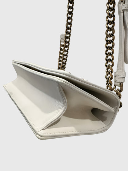 Christian Dior Cream Lambskin Studded Diorama Small Crossbody Bag