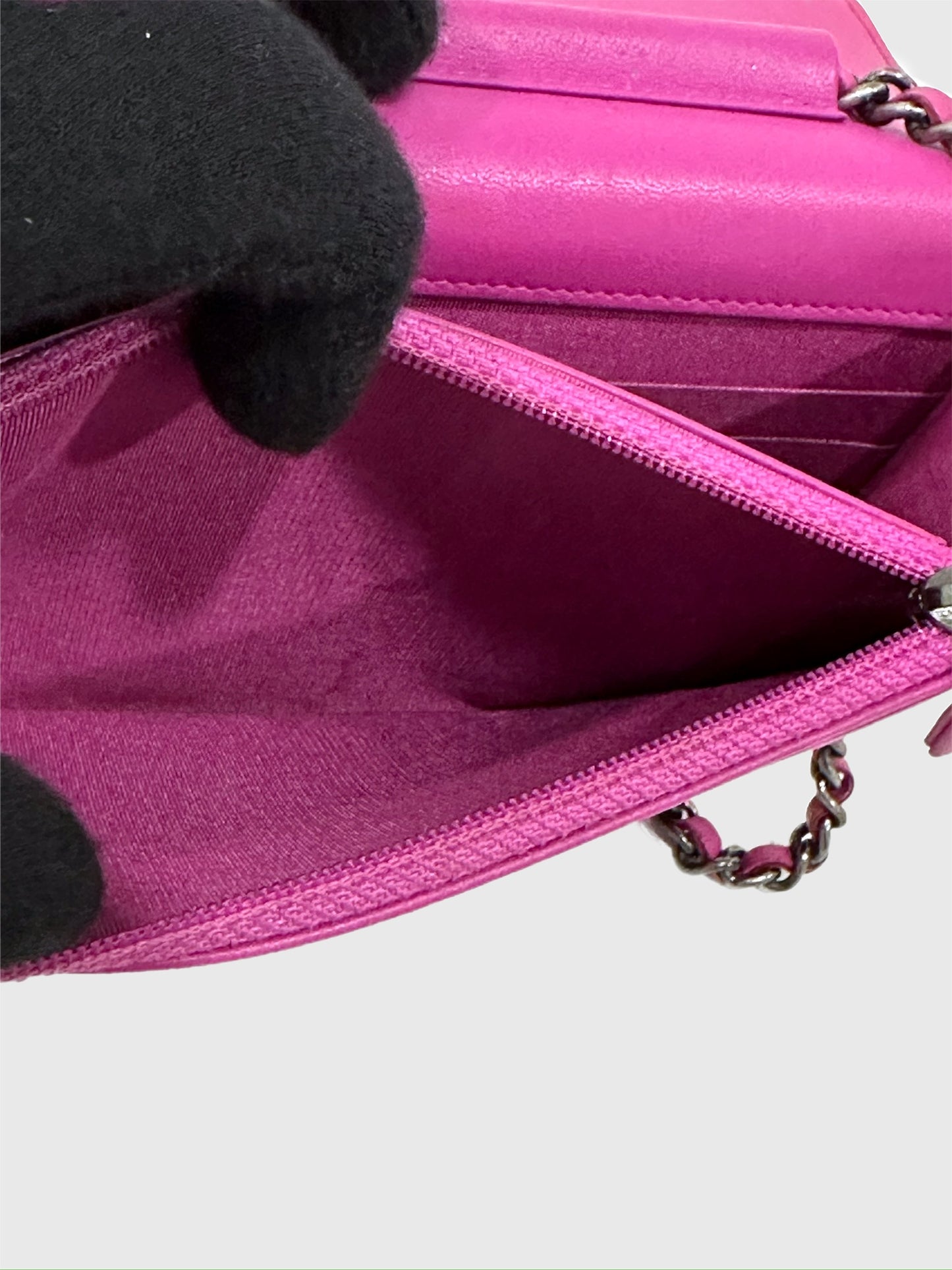 Chanel Coco Boy Purple Lambskin Wallet on Chain WOC
