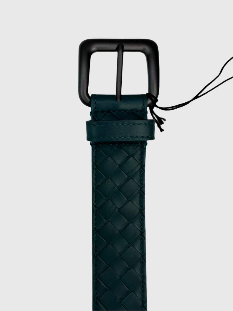 Bottega Veneta - Size 80cm (32in) - Cintura Matt Calf Intrecciato Belt - Dark Green