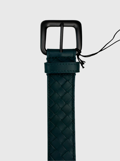 Bottega Veneta - Size 80cm (32in) - Cintura Matt Calf Intrecciato Belt - Dark Green