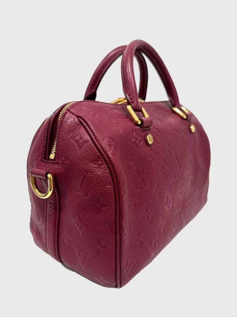 Louis Vuitton Aurore (Maroon Red) Empreinte Bandouliere Speedy 25 Crossbody Bag