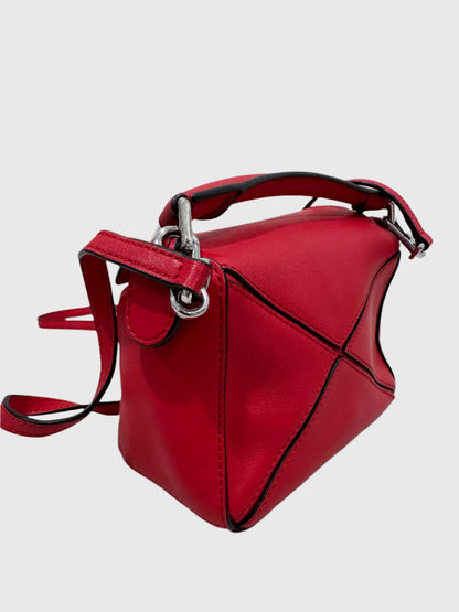 Loewe Puzzle Red Mini Leather 2 Way Crossbody Bag