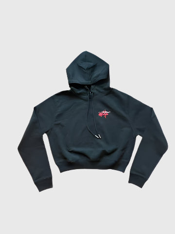 Off-White Women's XS Black/Red Cropped Hoodie
