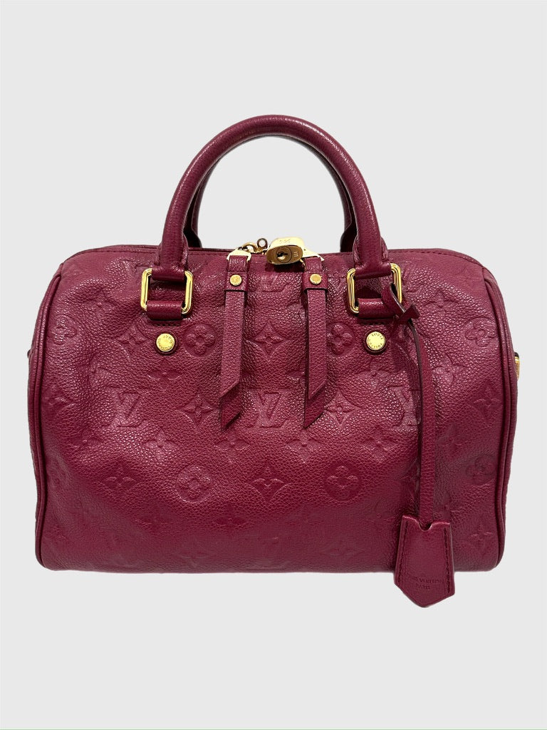 Louis Vuitton Aurore (Maroon Red) Empreinte Bandouliere Speedy 25 Crossbody Bag