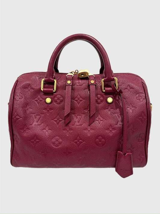 Louis Vuitton Aurore (Maroon Red) Empreinte Bandouliere Speedy 25 Crossbody Bag