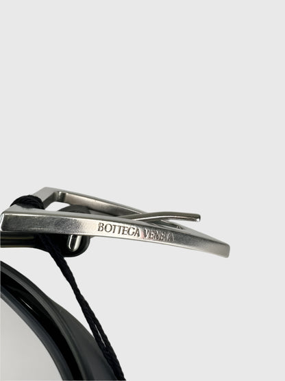 Bottega Veneta - Size 80cm (32in) Cintura Double Gummy Matt triangle Belt -  Black
