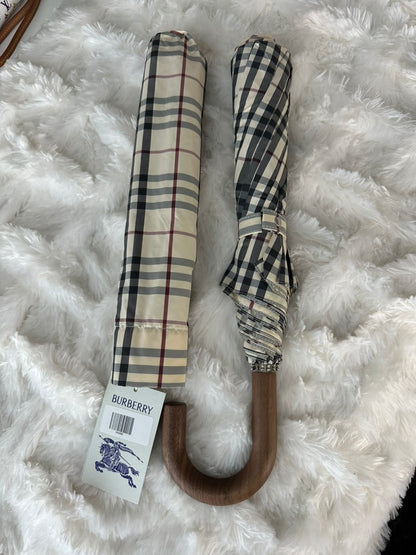 Burberry Beige Nova Check Plaid Umbrella with Cover