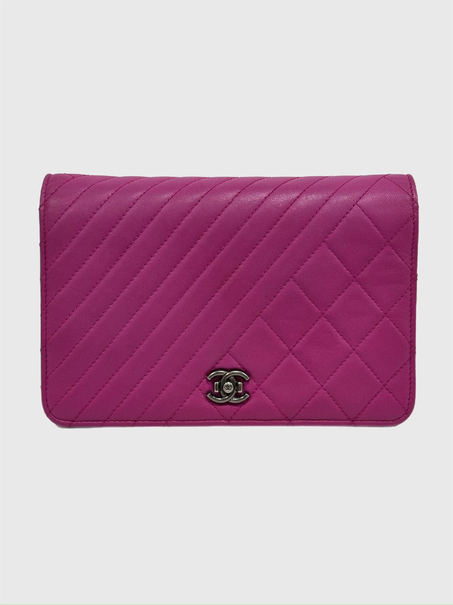 Chanel Coco Boy Purple Lambskin Wallet on Chain WOC