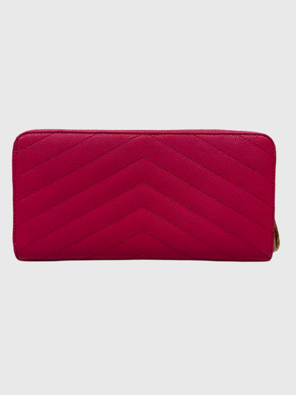 YSL Saint Laurent Cassandre Long Zip Wallet