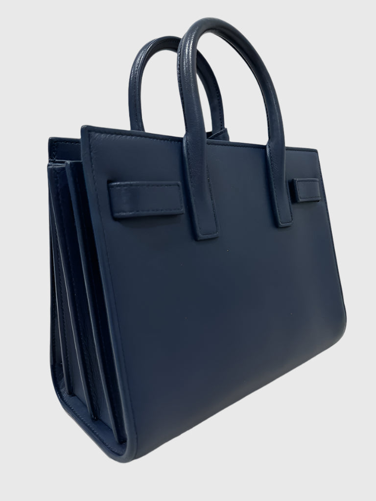 YSL Saint Laurent Navy Sac De Jour Crossbody Mini Bag