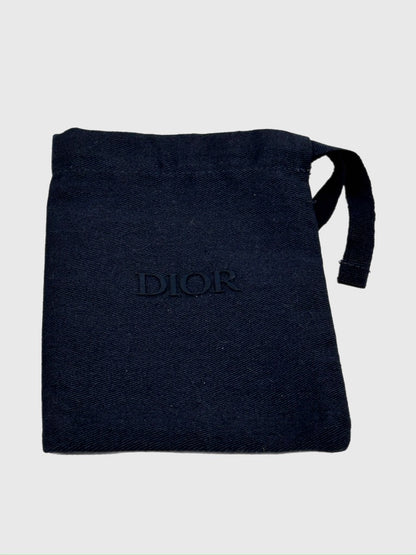 Dior Black CD Diamond Canvas Leather Zipper Card Holder