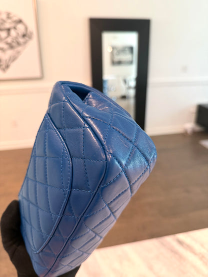 Chanel Mini Rectangle Blue Pearl Crush Adjustable Flap Bag
