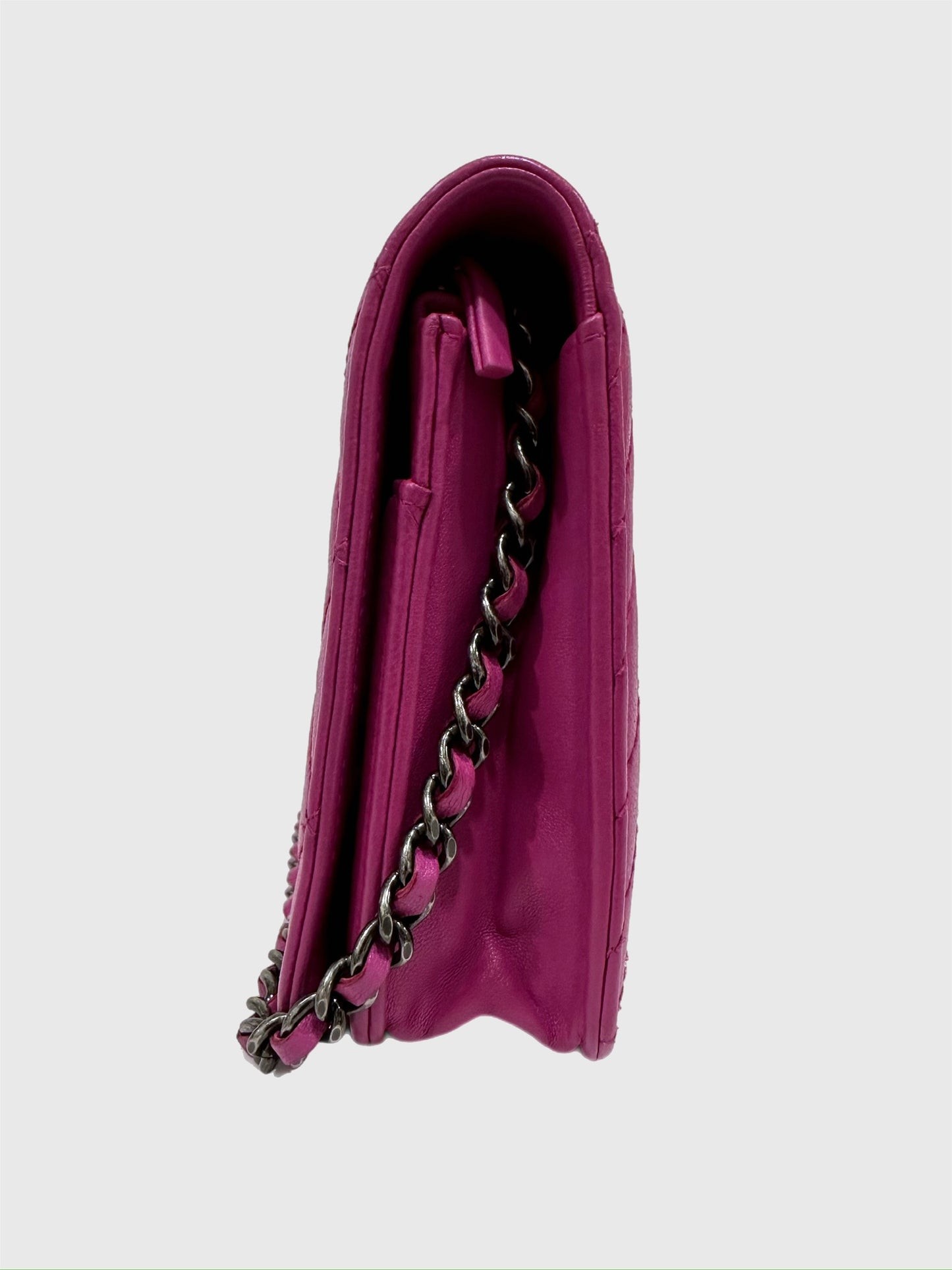 Chanel Coco Boy Purple Lambskin Wallet on Chain WOC