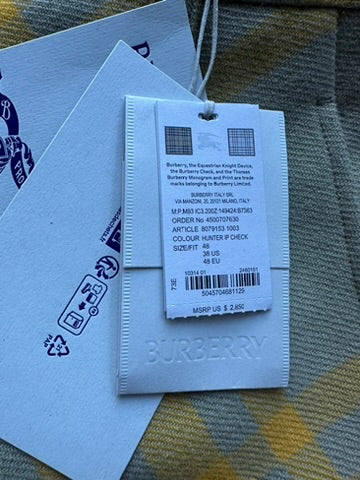 Burberry Mens 38 US | 48 IT Yellow & Beige Check In Hunter IP Check Trousers