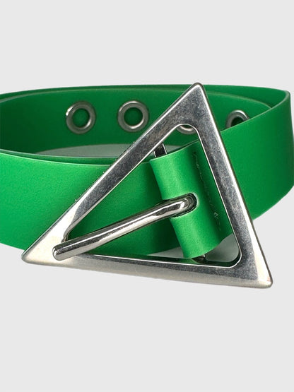 Bottega Veneta - Size 95cm (38in) Triangle Buckle Gummy Belt -  Parakeet Green