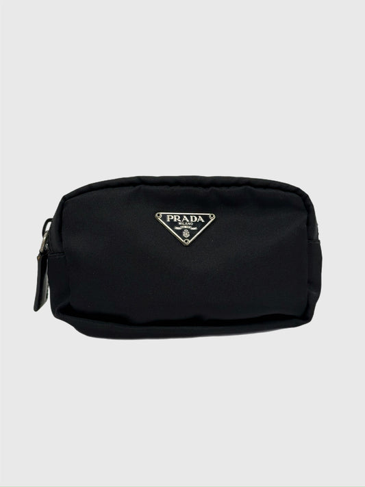 Prada Black Nylon Cosmetic Tech Pouch - Mini