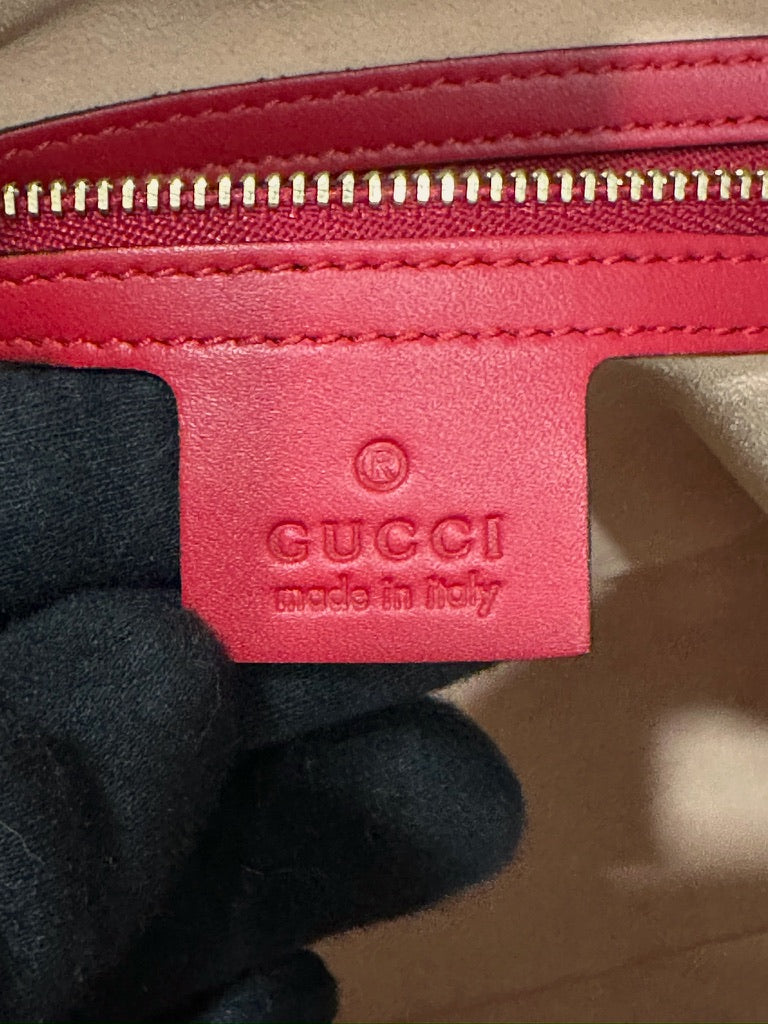 Gucci GG Supreme Canvas Blue Blooms Red Tote Bag