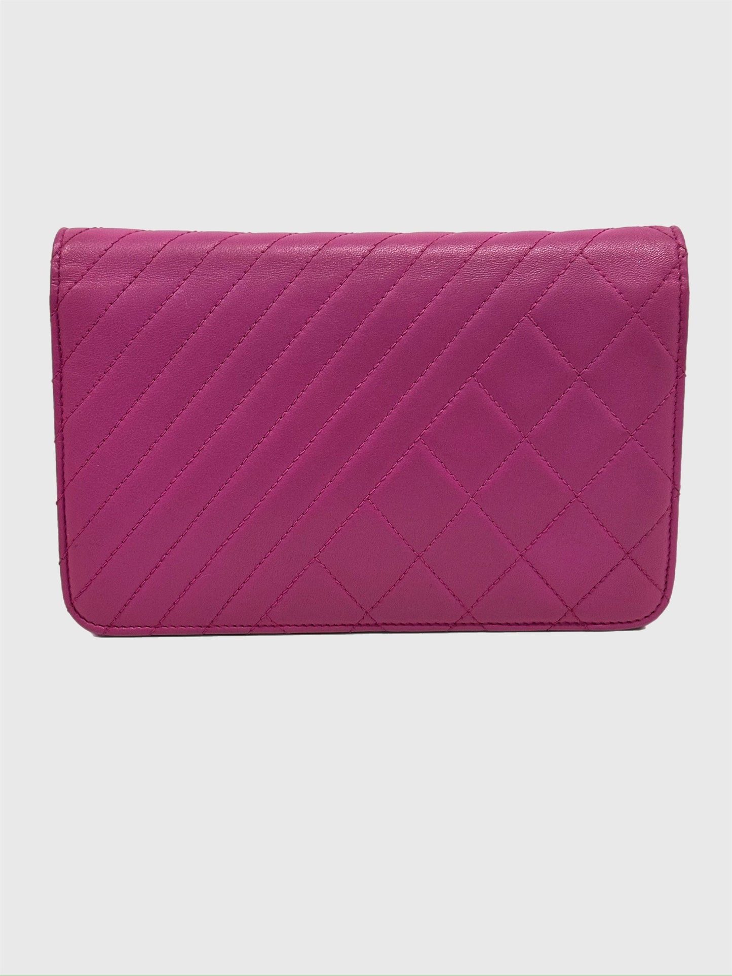 Chanel Coco Boy Purple Lambskin Wallet on Chain WOC