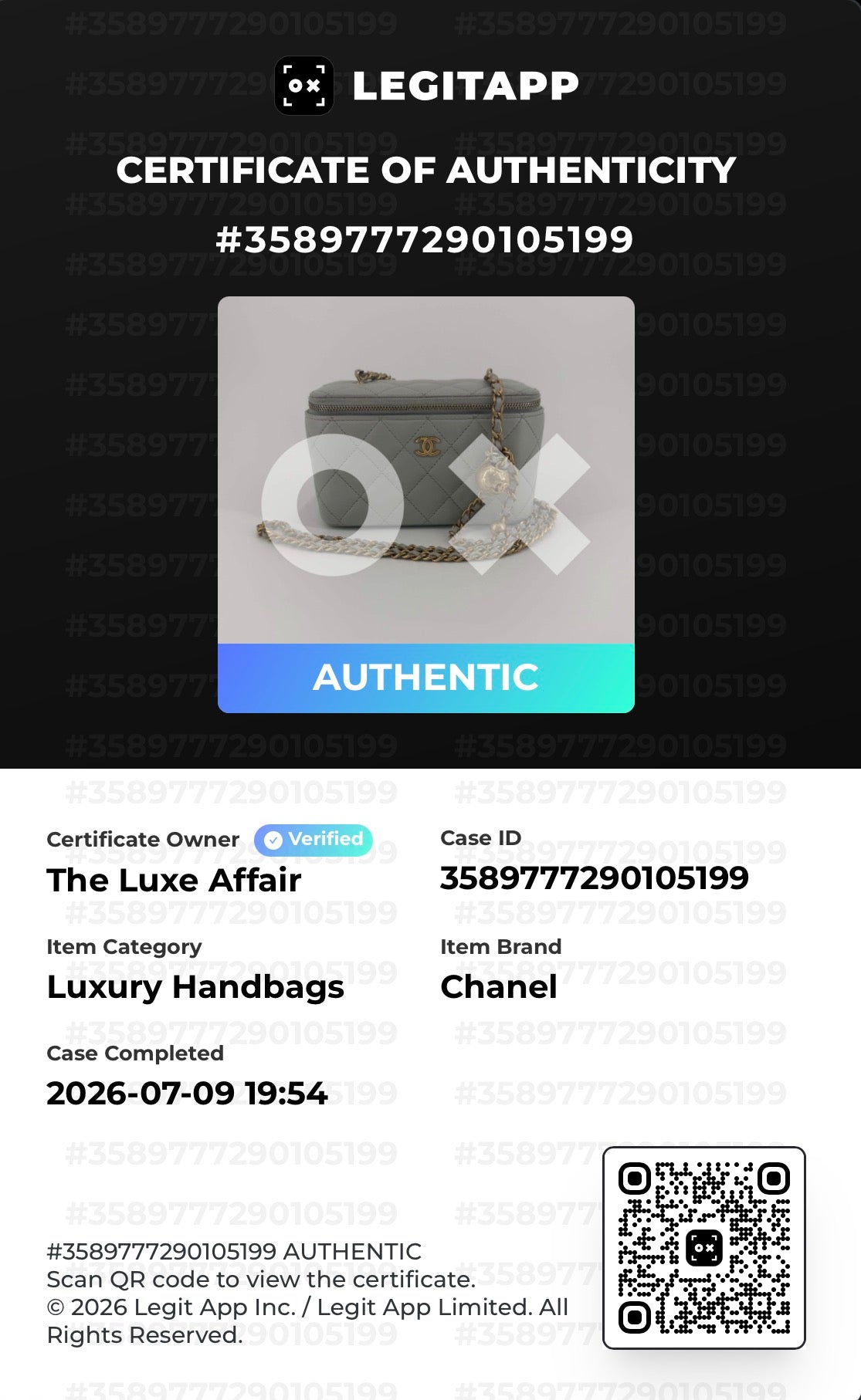 Pre-Owned Chanel Vanity Pearl Crush (Adjustable Chain) Lambskin with Mirror